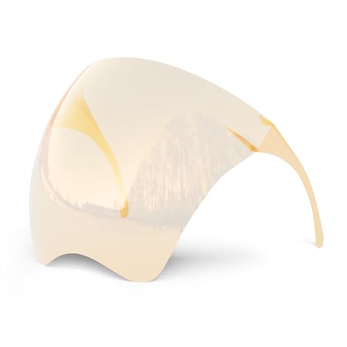 mayoken® Full Face Sunglasses, Futuristic Sun Protection Polarized Face Shield for Men & Women, Anti-Fog Mirror Shield Glasses, Lightweight & Comfortable Transparent Amber