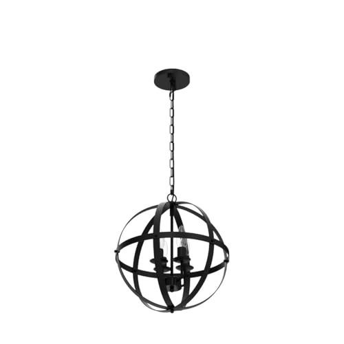 Luminárias para sala de jantar, lustre preto para casa de fazenda, 4 luzes, industrial, rústico, lus