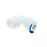 Tipo: Codo HHTC Agua Codo de Anclaje rápido Montaje de 1/4\" 3/8\" de diámetro Exterior de la Manguera 1/8\" 1/4\" 3/8\" 1/2\" Sistema de ósmosis inversa BSP Macho de plástico Conectores de Tubos