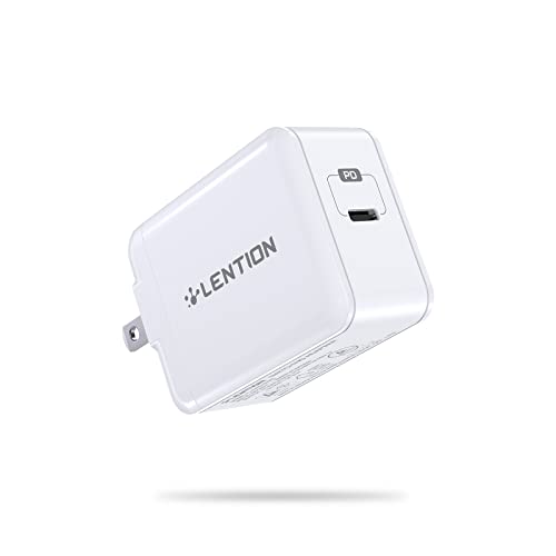 LENTION 18W USB C Wall Charger Fast Charging Type C Charger Block PD Power Adapter for iPhone 11/12/13/14/Pro Max, XS/XR/X, iPad Pro, AirPods Pro, and More (White)