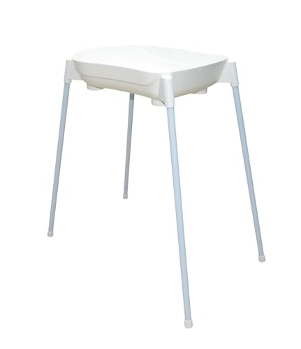 dBb Remond - Soporte para bañera (tamaño grande, patas desmontables antideslizantes, de metal rilsanizado, color blanco – Manguera de drenaje – 82 x 84,5 x 53 cm)