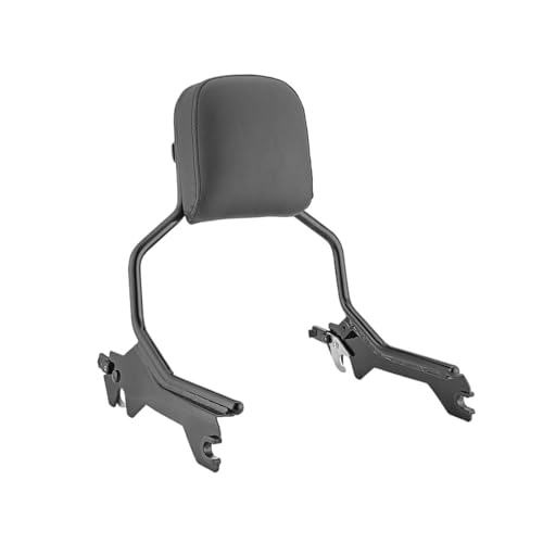 Dossier détachable Fat Boy 2018-2024 en acier noir brillant avec rack pad passager