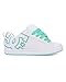 DC Shoes Women's Court Graffik Sneaker, White/Aqua, 6.5