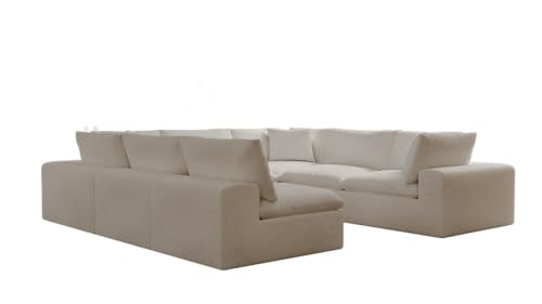 Image of 130 inch Cloud Couch, No Assembly Required, White