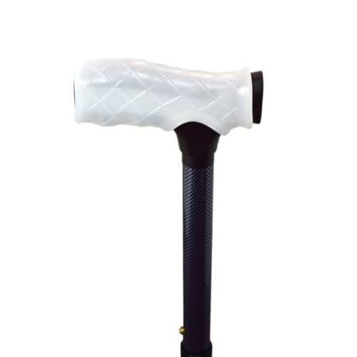 MAS QUE AYUDAS – Funda de Gel para Empuñadura de Bastón, Antideslizante, Material Elástico, Lavable y Reutilizable, Mayor Confort y Agarre, Patrón de Diamante, Talla Única