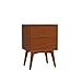Alpine Furniture Flynn Mid Century Modern Mahogany Fully Assembled Bedroom Side Nightstand with 2 Bedside Storage Drawers, Chestnut