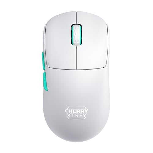 CHERRY XTRFY M68 Wireless, Ultraleichte Kabellose Gaming-Maus, 2,4 GHz Funk, Optimiert fĂĽr esports, Symmetrische Form mit Besonders Niedriger Front, WeiĂź