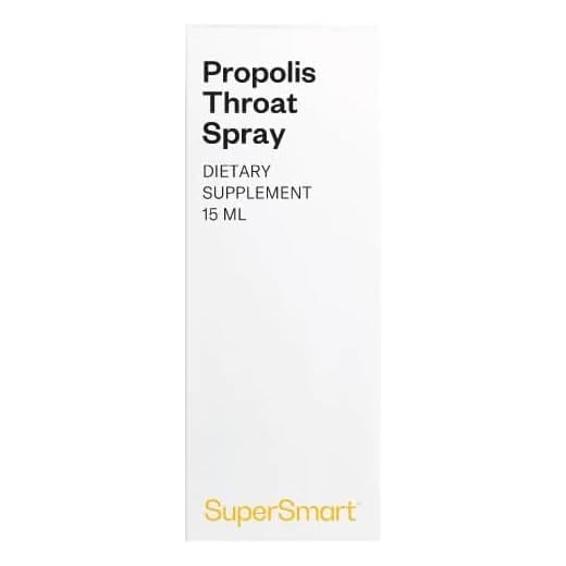 Propolis Throat Spray – Propolis-Spray – Halsschmerzen und Unterstützung des Immunsystems – Manuka, Vitamin C, ätherische Öle aus Eukalyptus und Teebaum – 120 Sprühstöße – SuperSmart