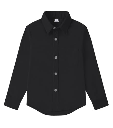 9 Month-16Y Boys' Long Sleeve Button Down Toddler Dress Shirt Oxford Uniform Shirt with Chest Pocket4