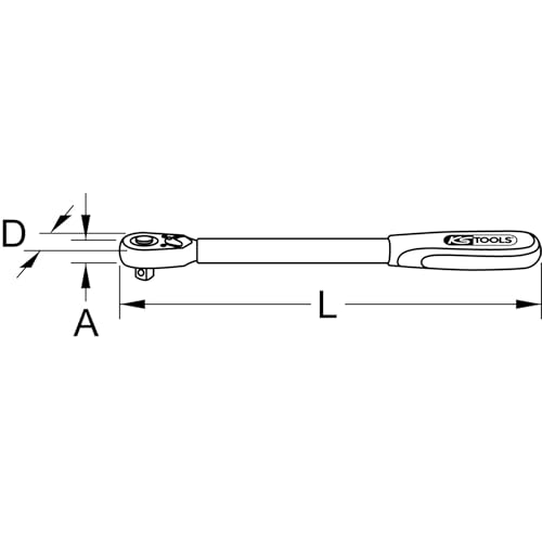 KS Tools 914.1205 1/2“ Teleskop-Umschaltknarre, extra lang, 72-Zahn