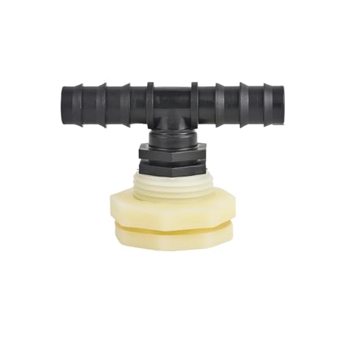 TYNXK Accessoires pour Tonneaux De Pluie 1/2 3/4 1 inch PVC Bulkhead Water Tank Connector with Plugs Thru-Bulk Pipe Fitting for Rain Barrels Aquariums Montage du Collecteur De Pluie(I)