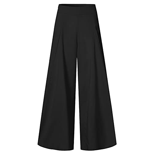 Womens Summer Palazzo Pants Tummy Control Flowy Lightweight Pants Dressy High Waist Lounge Trouser 2024 Trendy3