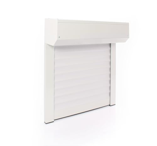 Volet Roulant Electrique Filaire Ajustable Lame PVC - H 155 cm x L 120 cm- Coloris Blanc - Montage Facile, pour Fenêtre