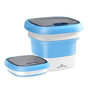 MISHTI Mini Folding Washing Machine High Powered Motor Compact Ultrasonic for Travel Home Business Trip(Round Shape Multi colour)