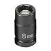 Grey Pneumatic Soc 8Mm 1/4D Imp Mag 6Pt Blk (Set of 2)