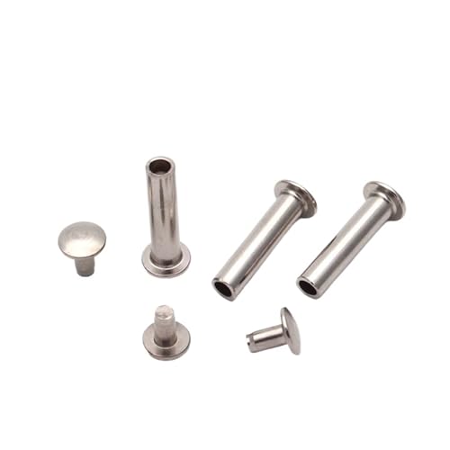 100 pezzi M3*35mm Rivetto in ferro Testa tonda piatta Chiodo anti-urto a doppia faccia nichelato