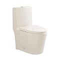 Fine Fixtures Dual-Flush Elongated One-Piece Toilet with High Efficiency Flush in Biscuit