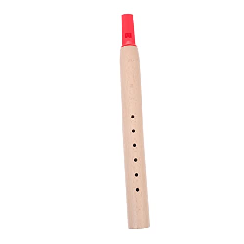 Kisangel 1Pc Wooden Flute Musical Instrument for Cognitive Development Safe Beechwood Design for Teaching and Interest Cultivation present
