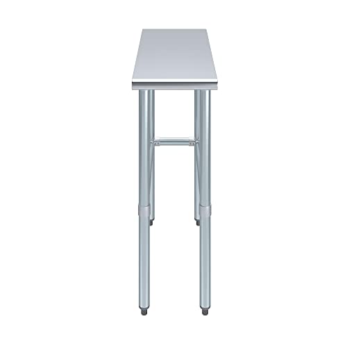 Image of AmGood Stainless Steel Work Table Open Base | Metal Work Bench (Stainless Steel Table Open Base, 12 inch Long x 30 inch Deep)