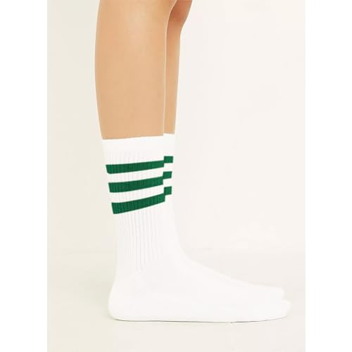 Image of 4 PAIRS Striped Crew Socks For Women Casual Cotton Novelty Retro Athltic Socks Unisex MultiColor