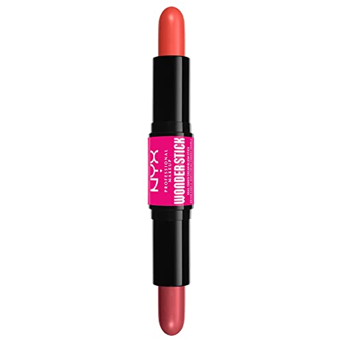 NYX Professional Makeup Rouge, Mit Hyaluronsäure, Feuchtigkeitsspendend, Mischbare Textur, Vegan, Wonder Stick, Honey Orange + Rose – Ansicht 1