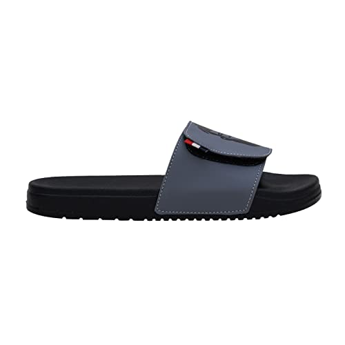 Image of PERY-PAO Mens Comfort Sliders Grey, Sky Blue, Black, White, peach, Neon Green, Olive Green Boys Flip-Flops