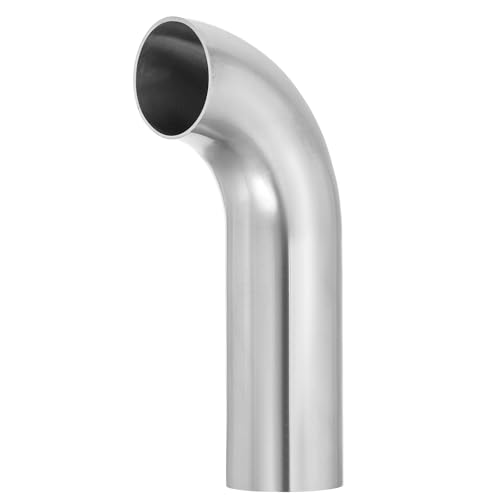 PATIKIL 90 Degree Mandrel Bend Elbow, 1 3/4inch OD Sanitary Exhaust Elbow Exhaust Pipe Connector 304 Stainless Steel 4in l Extended Pipe for Welding Modified Stair Handrail HVAC, 1 Pcs