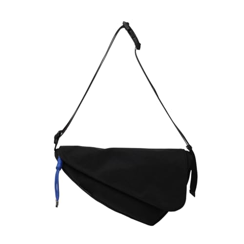Sac à bandoulière de grande capacité au design triangulaire contemporain noir