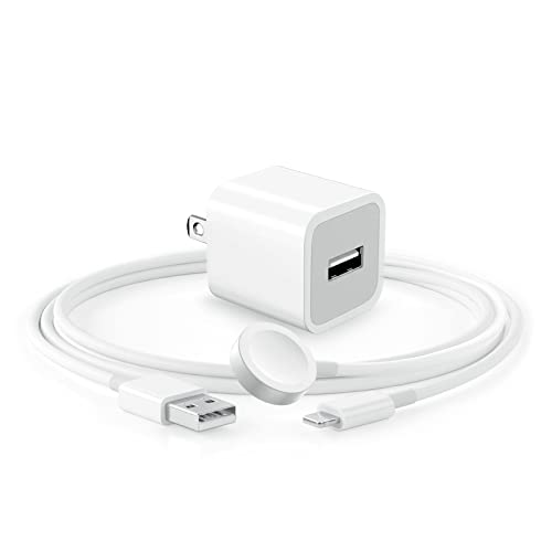 ãApple MFi Certifiedã 2 in 1 Apple Watch Charger iWatch Charging Cable Magnetic Wireless 6.6ft Cord with USB Wall Charger Block for Apple Watch Series 8/7/SE/6/5/4/3/2/1 & iPhone 11/Pro/XS/X/12/13/14
