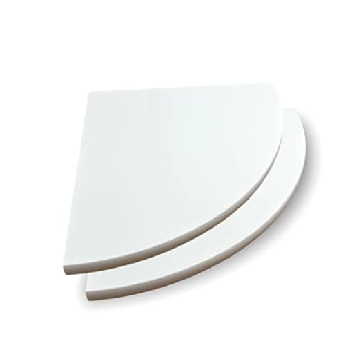 Tenedos Premium Quality Pure White Engineered Marble Shower Corner Shelf Polished 9 inch - Maintenance Free, Stain Resistant (2)