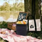 Miniatura 2 de Cubo de basura para automóvil con tapa, bolsa de basura para automóvil colgante con bolsillos de almacenamiento, contenedor de basura plegable y