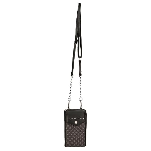 Pepe Jeans Bethany Portafogli E Portamonete In Similpelle, Nero, Verde, Diverse Misure, Nero, Taglia Unica, Portafoglio Mobile - 7