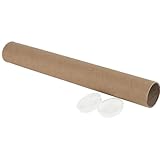 MT Products Kraft Mailing & Shipping Tubes with White End Caps 2 x 12 – Durable Cardboard Storage Tubes (Pack of 10)