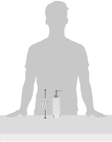 Miniatura 4 de Excelsa Dispensador de jabón, poliestireno blanco, 2.6 x 2.6 x 8.7 in