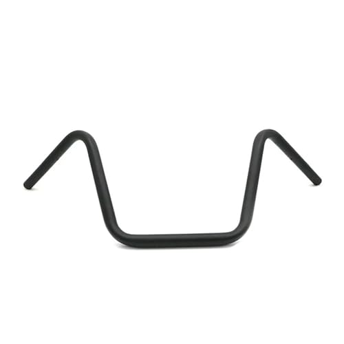 Guidon de moto vintage 22mm noir surélevé pour chopper et bobber