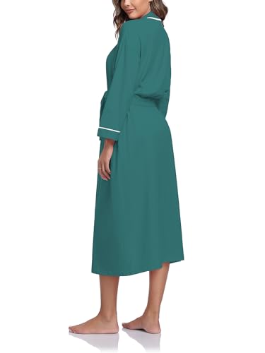 EA'S SECRET 100% Cotton Robes for Women Lightweight Long Kimono Bathrobe Soft Ladies Loungewear with Pockets3