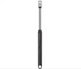 Acendedor Elétrico Recarregável USB, Flexível com LED Indicador de Bateria, Preto, 7,5 cm, para Fogão e Camping