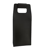 Bolsa Porta Vinho Duplo Espumante Em Couro Ecológico Premium Duas Garrafas (Preto)