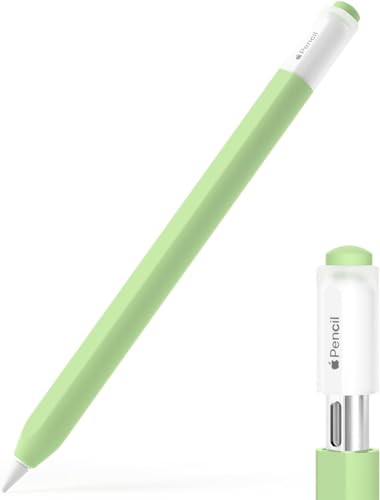 Image of Pencil Case for Apple Pencil (USB-C) 3rd Generation Silicone Protective Cover Sleeve, Supports Magnetic Attachment 3rd Gen (Matcha Green)