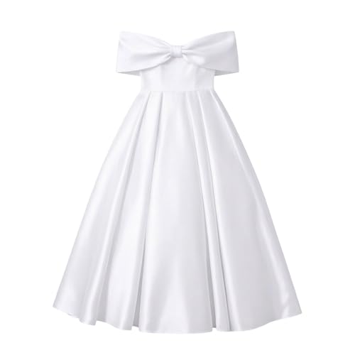 Vestido de niña ceremonia con lunares y gran lazo elegante para fiesta de verano