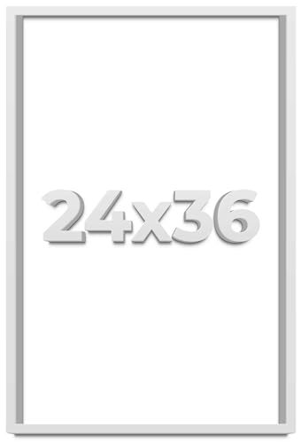 24x36 White Shadow Box 1.5 Inches Deep Solid Wood Display Frame | Includes Shatter Resistant Acrylic Plexiglass, Backing and Hanging Hardware