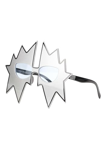 Fun Costumes Spaceman KISS Costume Glasses - Plastic Novelty Glasses One Size Fits Most Adults - Standard Silver