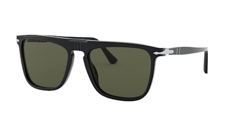 Persol Unisex Sunglasses Black Frame, Green Lenses, 56MM2