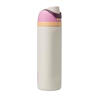 Owala Garrafa de água de aço inoxidável isolada FreeSip com canudo, garrafa de água esportiva sem BPA, ótima para viagens, 680 g, amanhecer