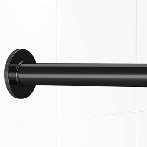 TidyFriend Closet Rod Cover 58 Inch (4 Covers) - Smooth Glide Closet Rod Cover Plastic Sleeve for Hanging Clothes Anti Rust Easy Slip On PVC Cover for Wardrobe & Hanging Rack (Black)