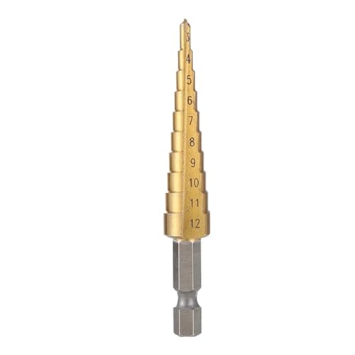 Tumintu Broca escalonada HSS de 3 a 12 mm con ranura recta para metal y perforador, broca de núcleo y pagoda