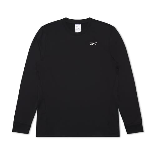 Reebok Men's Stratan Long Sleeve Tee, Black, X-Large