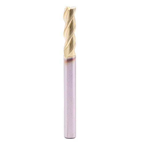 Image of BestParts 3 /16 inch 3 Flute Solid Carbide End Mill for Aluminum - ZrN Coated | 37 Degree Helix, 3 /16 inch Cutting Diameter, 3 /16 inch Shank Diameter, 5 /8 inch Length of Cut, 2 inch Overall Length, Square End