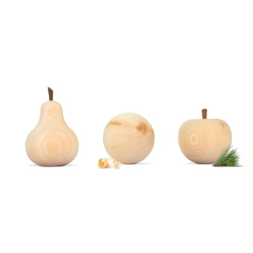 Preisvergleich Produktbild Zirbenfreunde-Set: Zirbenapfel + Zirbenbirne + Zirbenkugel, je 7cm