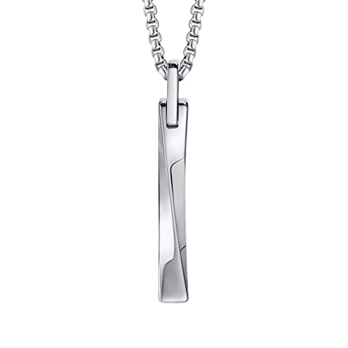 Collier homme acier inoxydable cylindre idéal pour le bureau